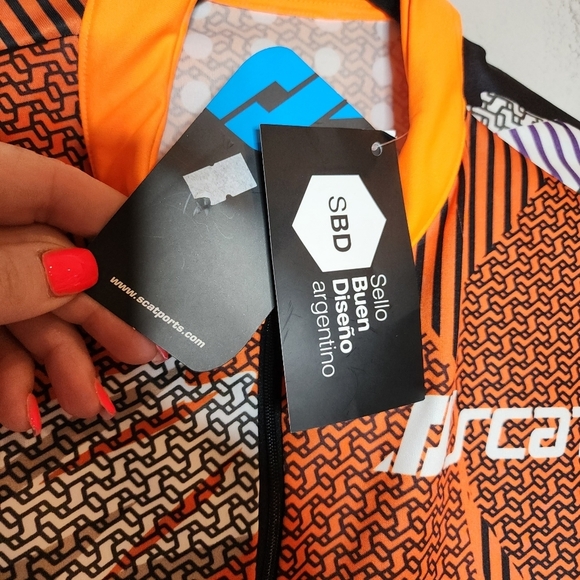 NWT SCAT Half Zip Cycling Jersey. Orange black. Men's size Large. - Picture 12 of 16